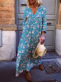 Casual 3/4 Sleeve Cotton-Blend Dresses