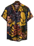 Men's Leaf Graphic Front Pocket Shirt