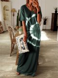 Ombre/tie-Dye Short Sleeve Dresses
