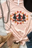Cowboys Geometric Crew Neck Statement Shirts & Tops