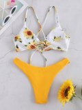 Sunflower Lace Up Backless Bikini