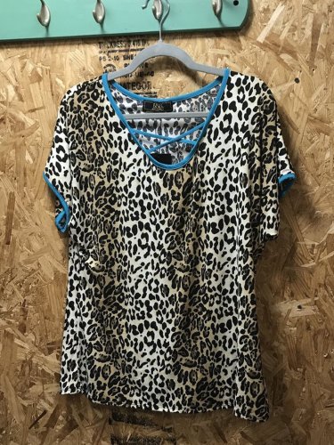 Leopard V Neck Jersey Short Sleeve Shirts & Tops