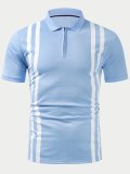 Men's Two Tone Contrast Striped Polo Shirt