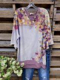 Vintage Floral Half Sleeve Shirts & Tops