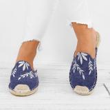 Women Fashion Embroidered Espadrille Flat Slippers Shoes