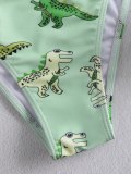 Cartoon Dinosaur Print Cami Bikini