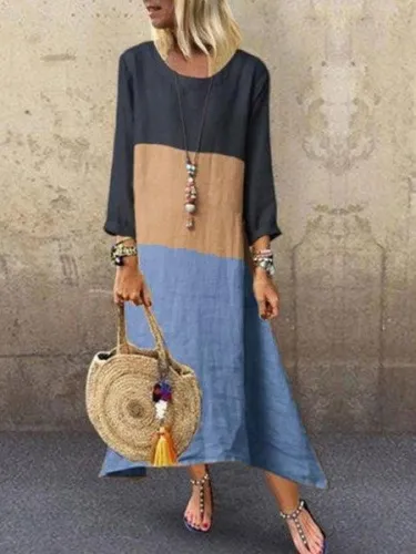 Crew Neck Long Sleeve Dresses