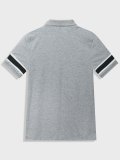 Men's Color Block Striped Polo Shirt