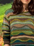 Green Long Sleeve Shift Knitted Vintage Sweater