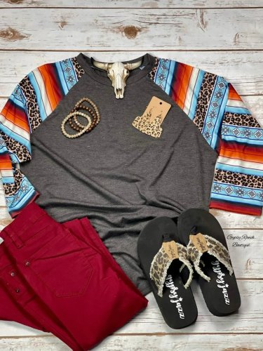 Crew Neck Casual Long Sleeve Shift Shirts & Tops