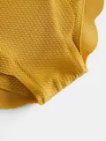 Solid One Shoulder Wave Hem Bikini