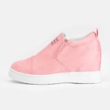 Fashion Letter Slip On Wedge Sneakers Faux Suede Wedge Heel Casual Sneakers