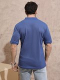 Men's Solid Half Zip Polo Shirt