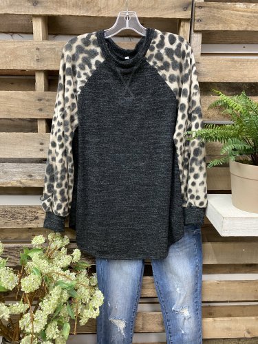 Color-Block Leopard Shirts & Tops