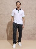 Men's Contrast Striped Polo Shirt