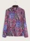 Men's Vacation Floral Print Long Sleeve Blouse