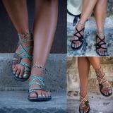2018 Summer Handmade Breathable Bandage Beach Flat Sandals