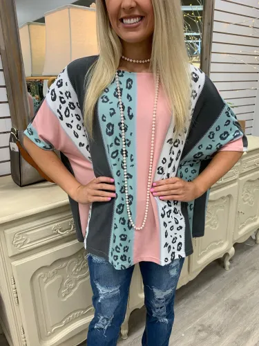 Leopard Vintage Half Sleeve Shirts & Tops