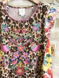 Boho Leopard Crew Neck Short Sleeve Vintage Floral Shirts & Tops
