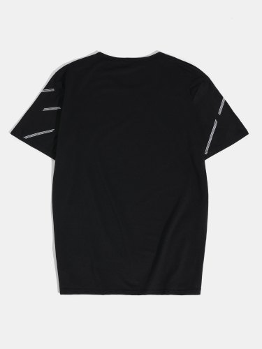 Men's Abstract Stripe Graphic Short Sleeve Tee