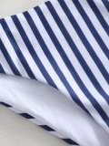 Stripe Print Surplice String Bikini