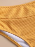 Ribbed Solid High Waisted Bikini