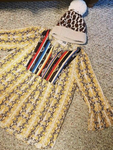 Boho Snakeskin V Neck Shirts & Tops