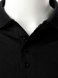 Men's Button Up Stripe Sleeve Polo Shirt