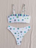Stripe Star Print Strap Bikini