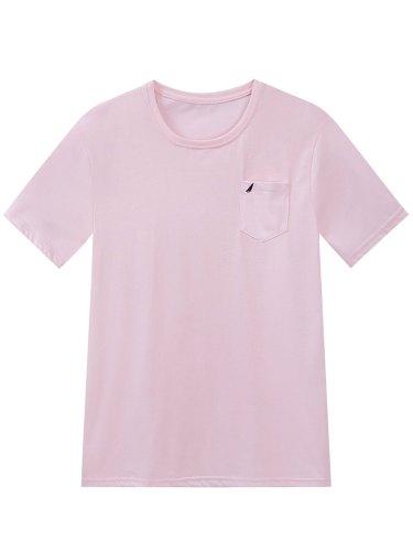 Men's Feather Embroidered Round Neck Tee