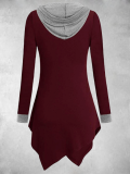Hooded knitted long sleeve dress