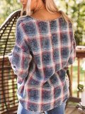 Grid Casual Cotton-Blend Checkered/plaid Shirts & Tops