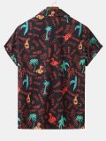 Men's Palm Tree & Slogan Graphic Short Sleeve Shirt