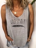 Casual loose simple printed vest