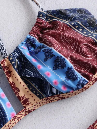 Boho Print Keyhole Bikini