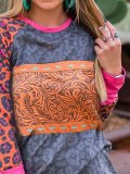 Vintage Long Sleeve Shift Jacquard Shirts & Tops