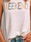 White Casual Sleeveless Cotton-Blend Shirts & Tops