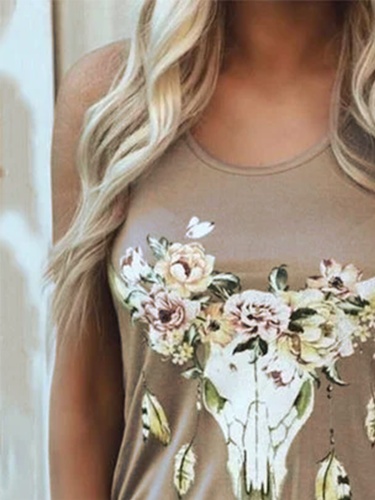 Printed Holiday Floral Shirts & Tops