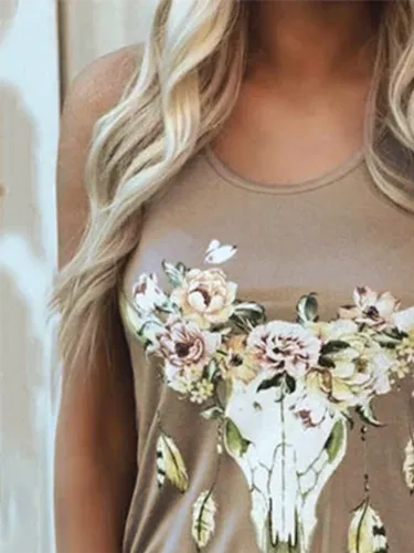 Printed Holiday Floral Shirts & Tops