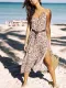 Red Sleeveless Printed Floral Dresses