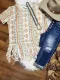 Crew Neck Geometric Short Sleeve Floral-Print Shirts & Tops