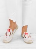 Women Fashion Embroidered Espadrille Flat Slippers Shoes
