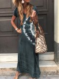 Ombre/tie-Dye Short Sleeve Dresses