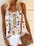 V Neck Polka Dots Shift Vests