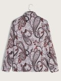 Men's Retro Vacation Floral Print Long Sleeve Shirt