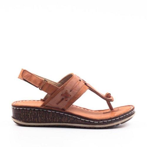Summer Block Heel Artificial Leather Sandals