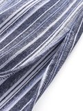 Plus Size Women  Shift Daily Linen Long Sleeve Pockets Striped Dress