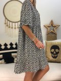 Chic Abstract Printed Short Sleeve Dress