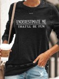 Long Sleeve Letter Washed Statement Sweatshirt