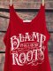 Red Casual Cotton Vests